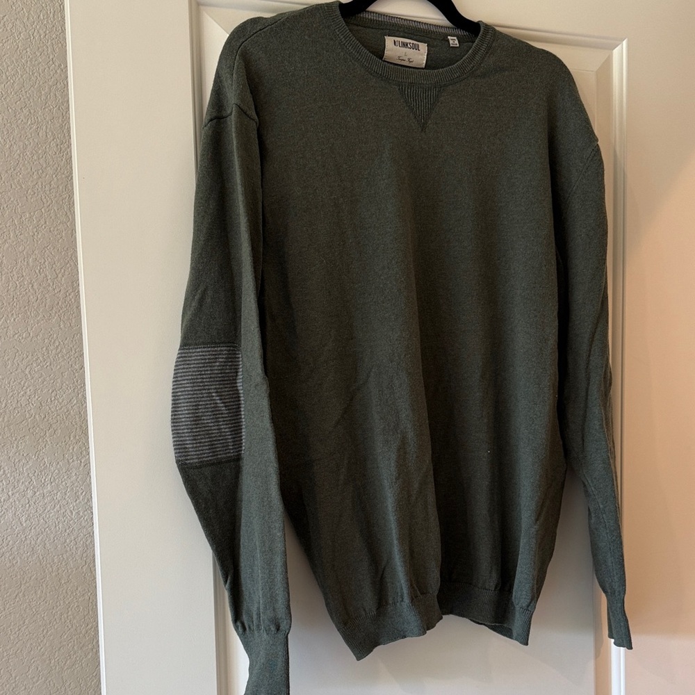 Linksoul Men's Olive Crewneck Sweater
